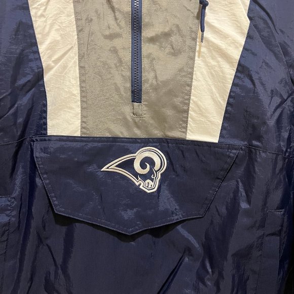 Los Angels RAMS STARTER Hooded Half Zip Pullover Jacket -Light Weight Jacket - Picture 5 of 11
